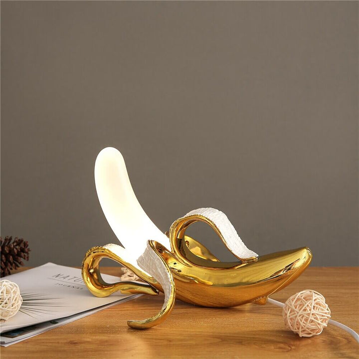 Elegant Art Deco Bordlampe med Banandesign
