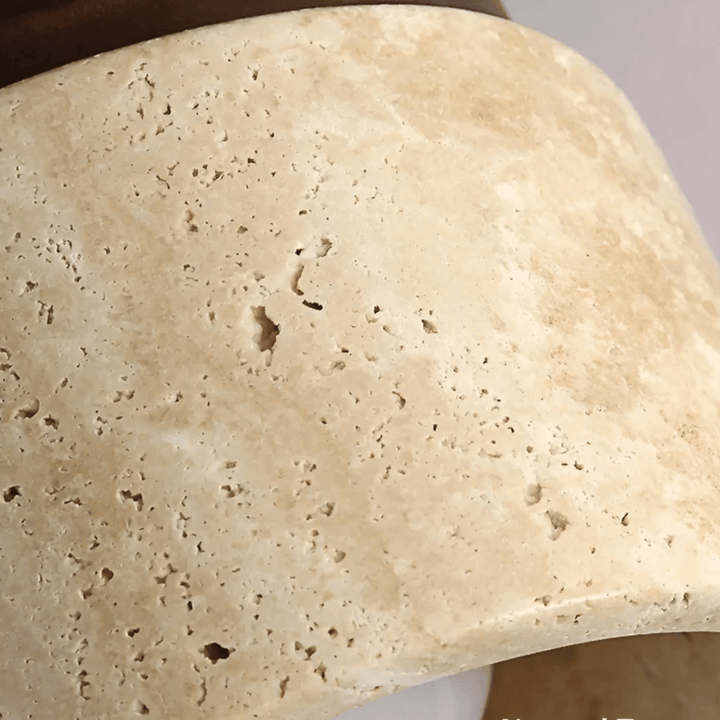 Rustik loftlampe i travertin og marmor design