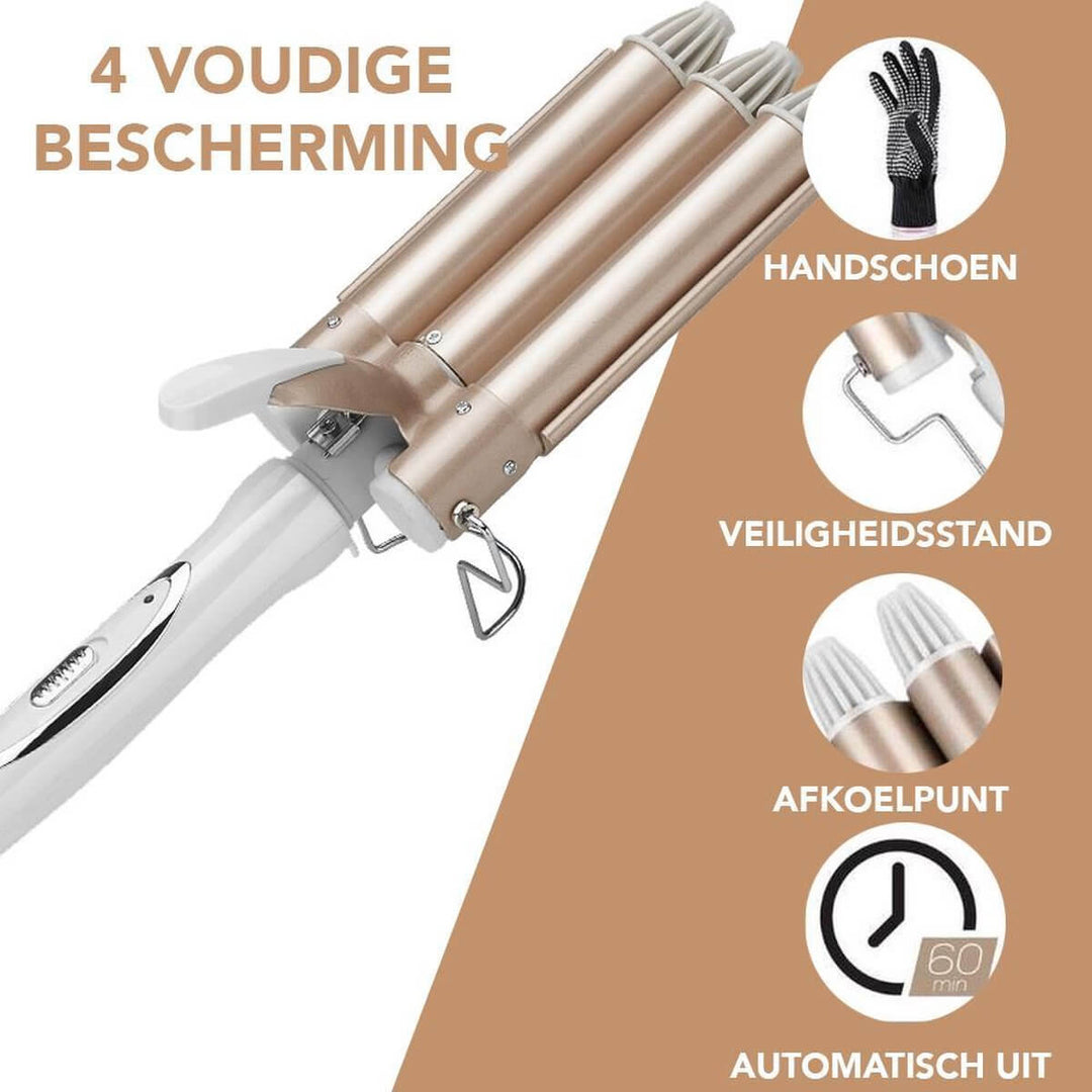 Krøllejern til strandbølger og volume