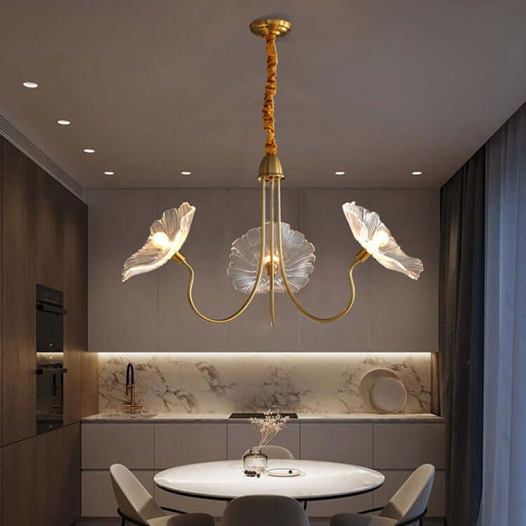 Moderne Glas Lysekrone med Lotusblomst Design