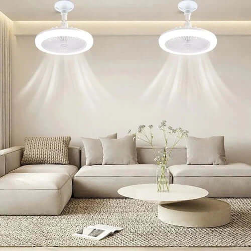 Loftvifte med LED-lys og fjernbetjening