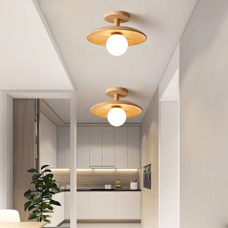Japansk Loftslampe i Trædesign
