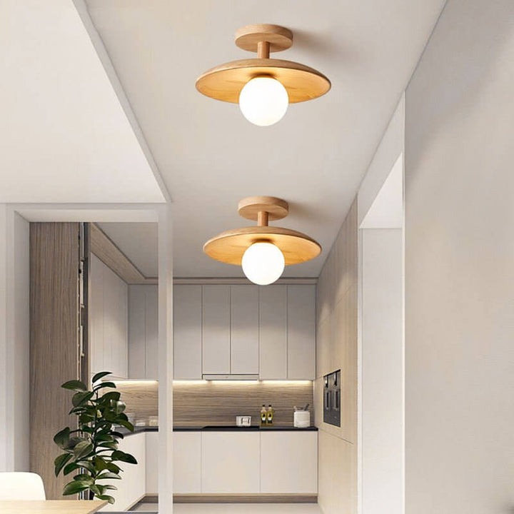 Japansk Loftslampe i Trædesign