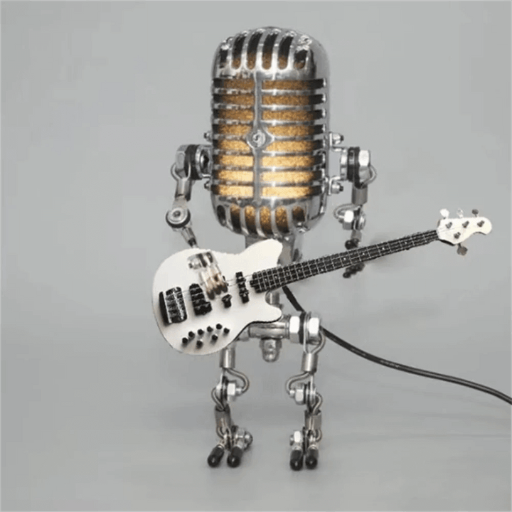 Dæmpbar robot bordlampe med guitar
