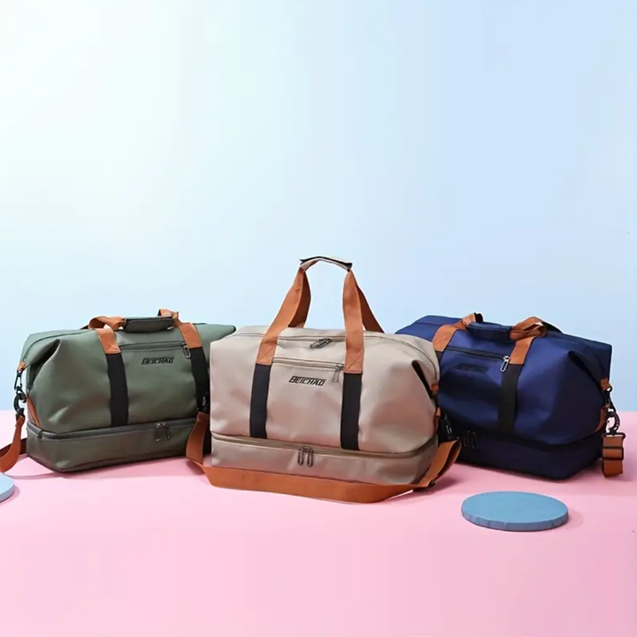 Unisex weekendtaske, ideel til sport og rejser. Rummelig med mange rum og rem til yogamåtte.