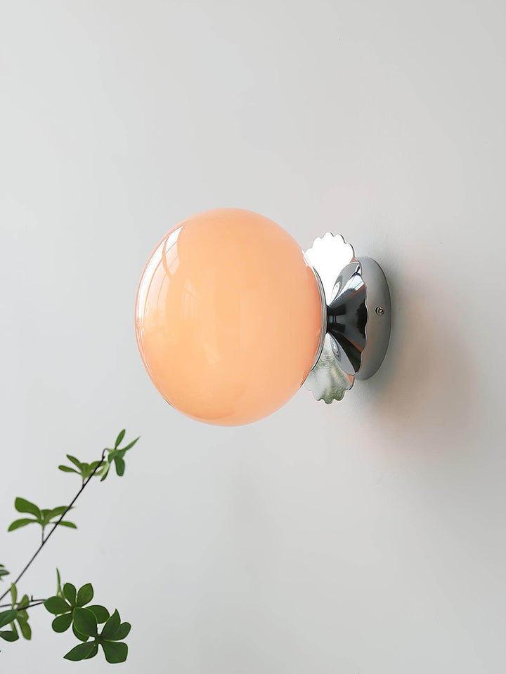 Moderne væglampe i rosa glas