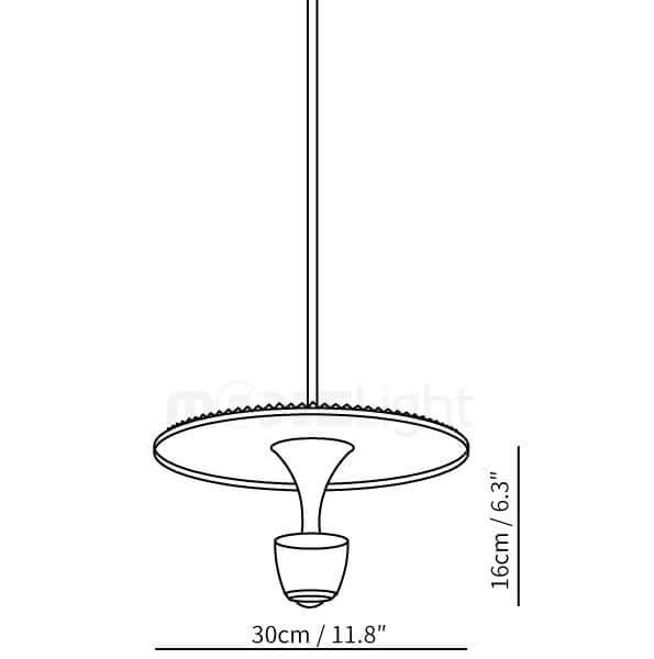Moderne LED-pendellampe, diskformet