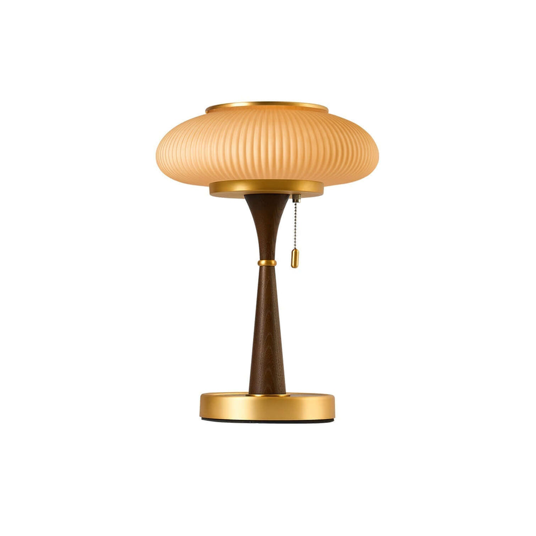 Moderne designer bordlampe i træ og metal, 36 cm