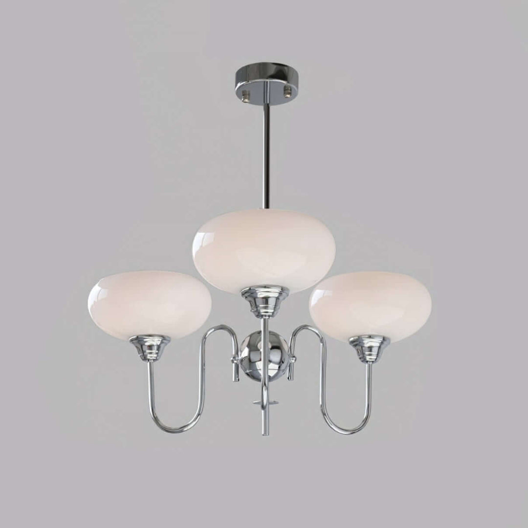 Cremefarvet Kaki Glas Lysekrone