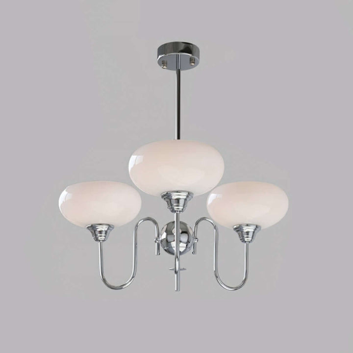 Cremefarvet Kaki Glas Lysekrone