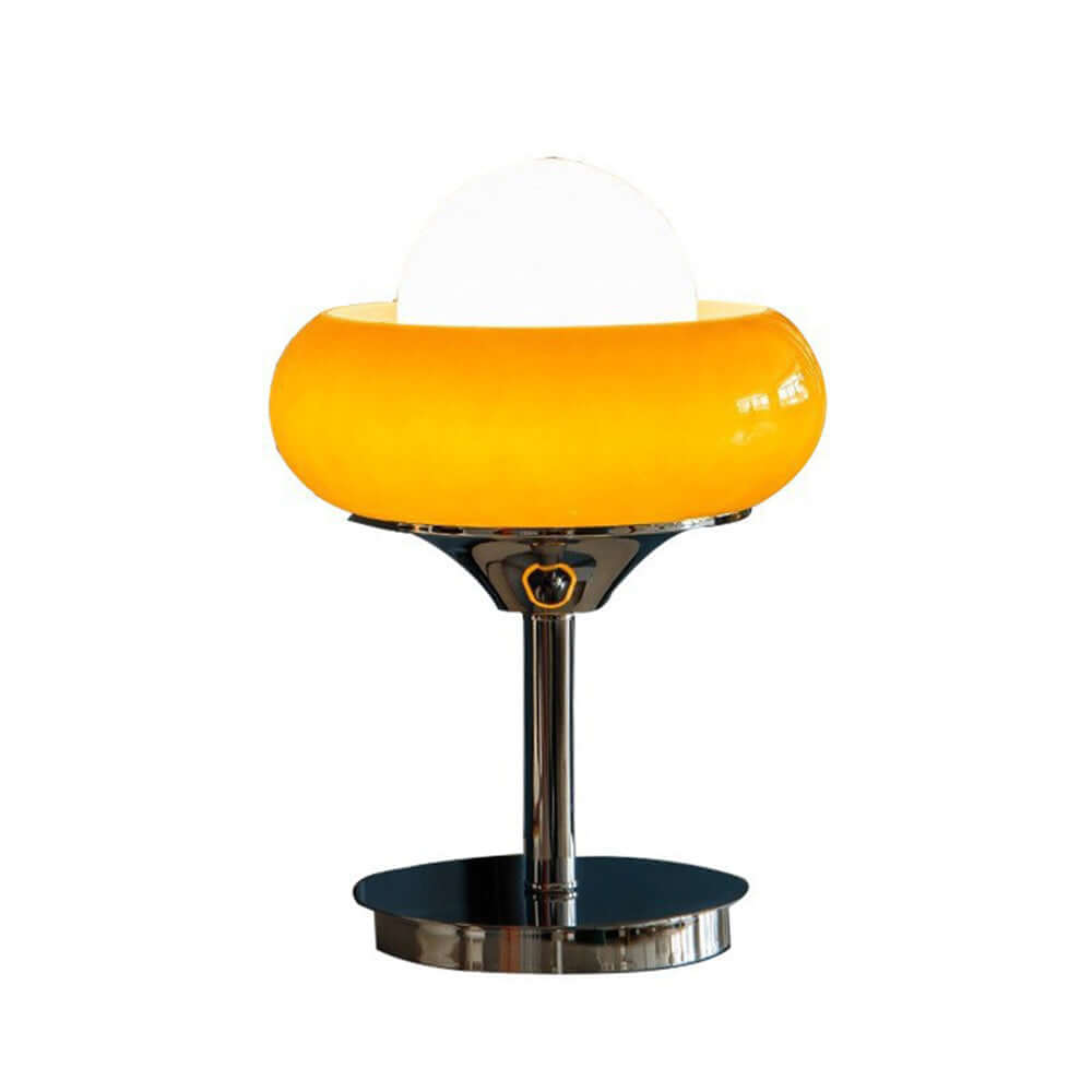 Gul Vintage Bauhaus Glas Bordlampe
