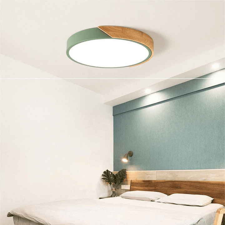 Moderne Rund LED Loft Træloftlampe