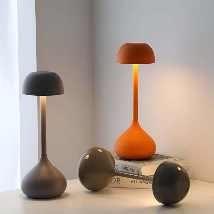Dæmpbar trådløs LED-bordlampe i svampedesign