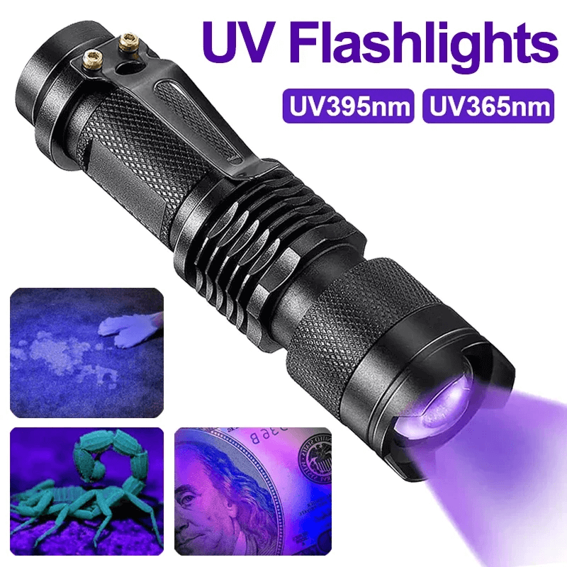 UV Lommelygte LED - Sortlys til Pletdetektion