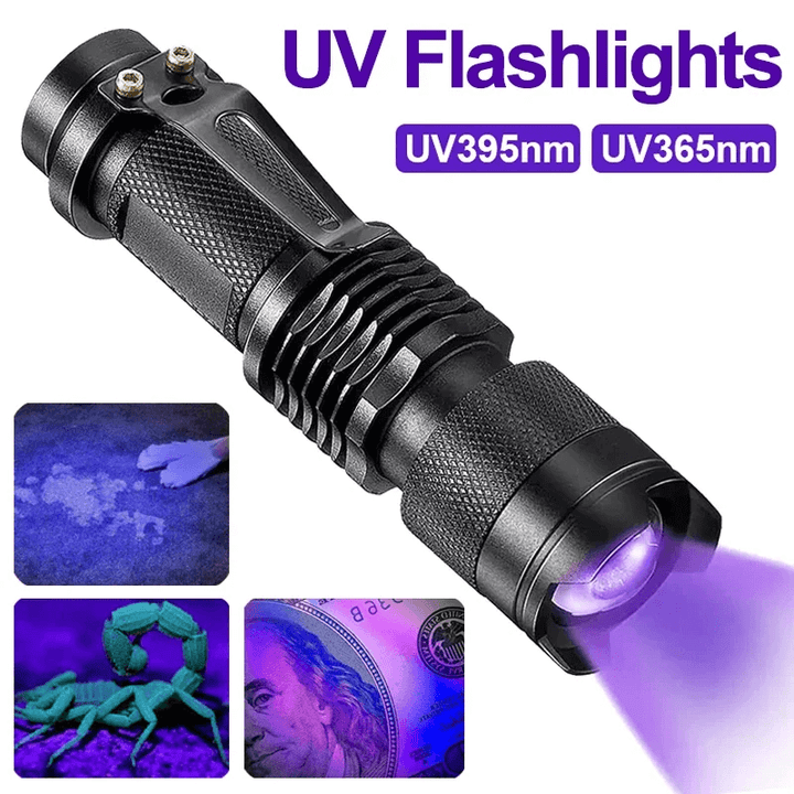 UV Lommelygte LED - Sortlys til Pletdetektion