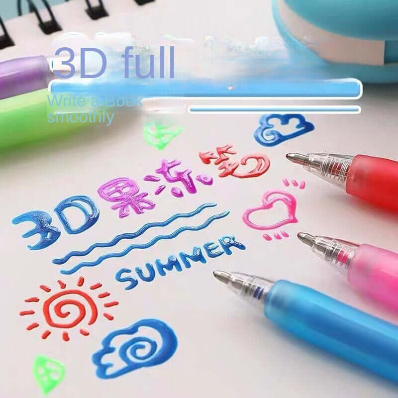 Unisex 12-pak 3D Gelpenne til Kreativ Kunst