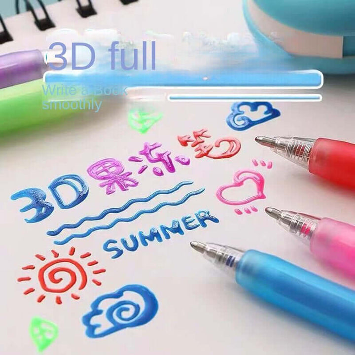 Unisex 12-pak 3D Gelpenne til Kreativ Kunst