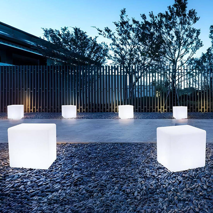 LED Kube Havelampe Solcelle Batteri Indendørs Udendørs