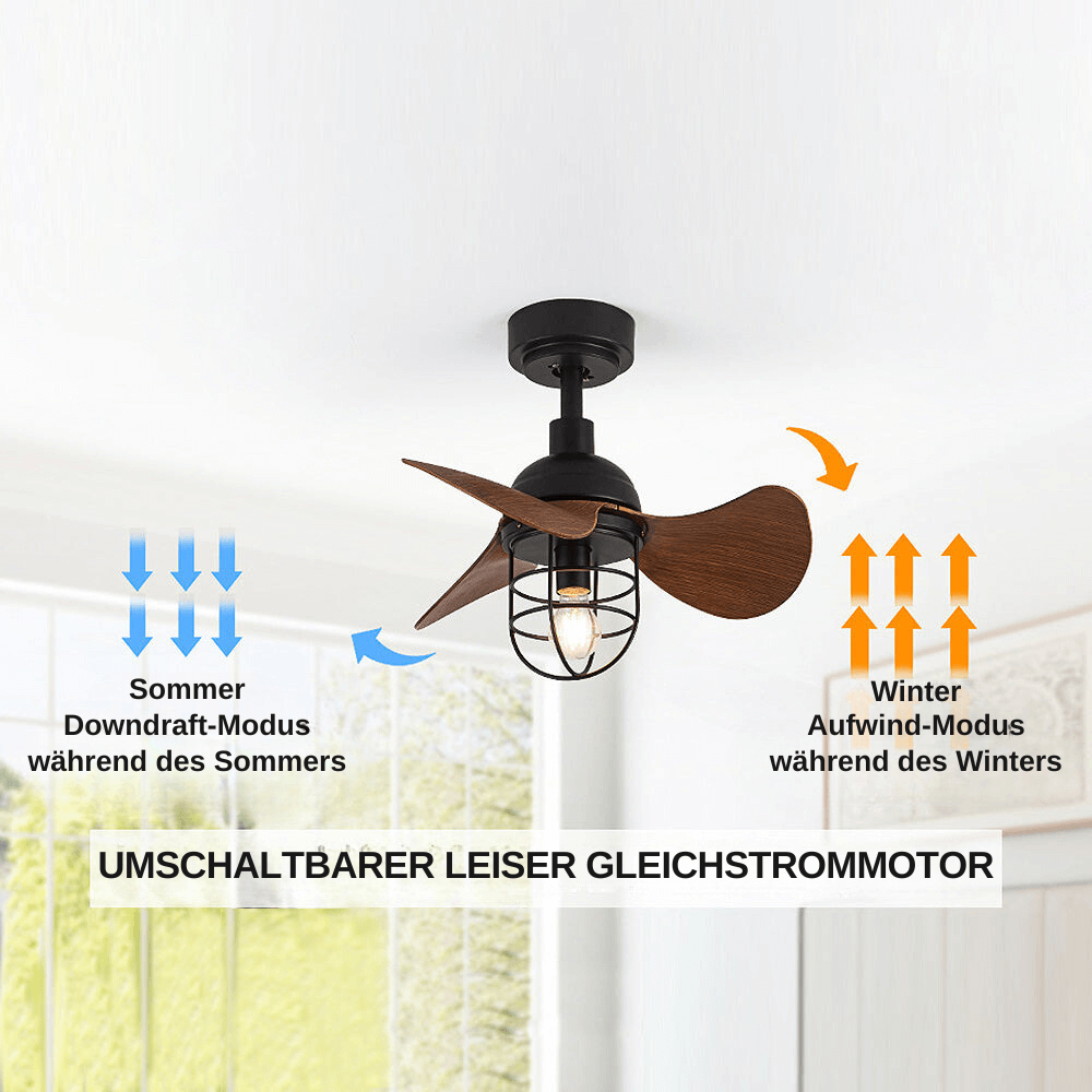 Moderne loftventilator med indbygget lys