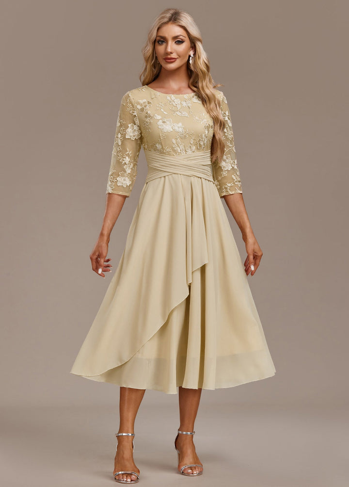 Denne elegante midi kjole til kvinder er en perfekt festkjole, aftenkjole & bryllupsgæst kjole.