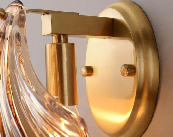 Musling Væglampe i Messing & Glas