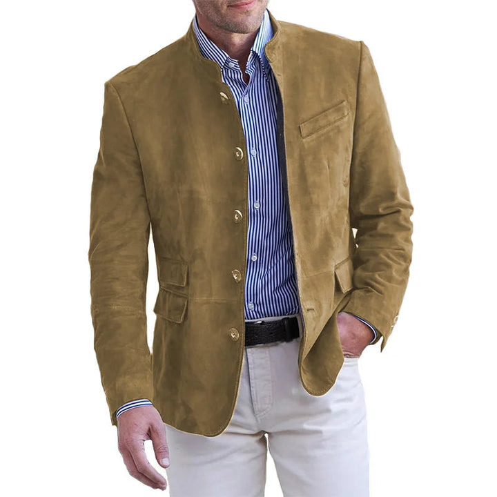 Elegant herrefrakke i tidløst design til mænd. Stilfuld polyesterfrakke perfekt til forår og efterår.