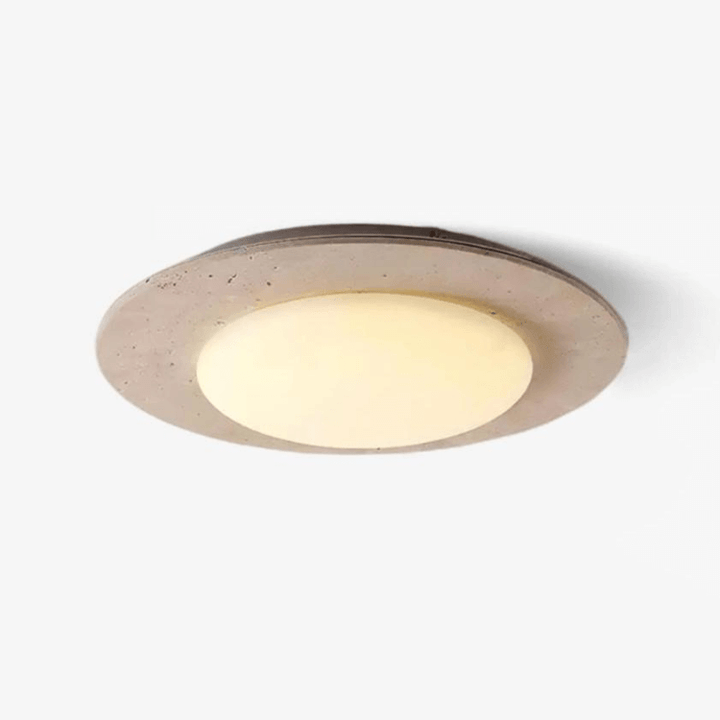 Kuppelformet Travertin Træ Loftslampe