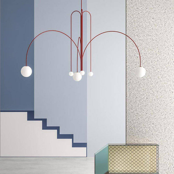Elegant Glas & Metal Pendel Lampe
