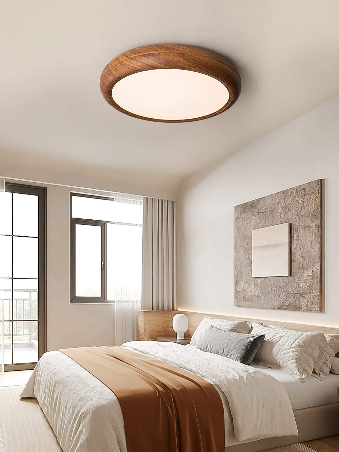 LED Loft Rund Loftlampe i Trælook
