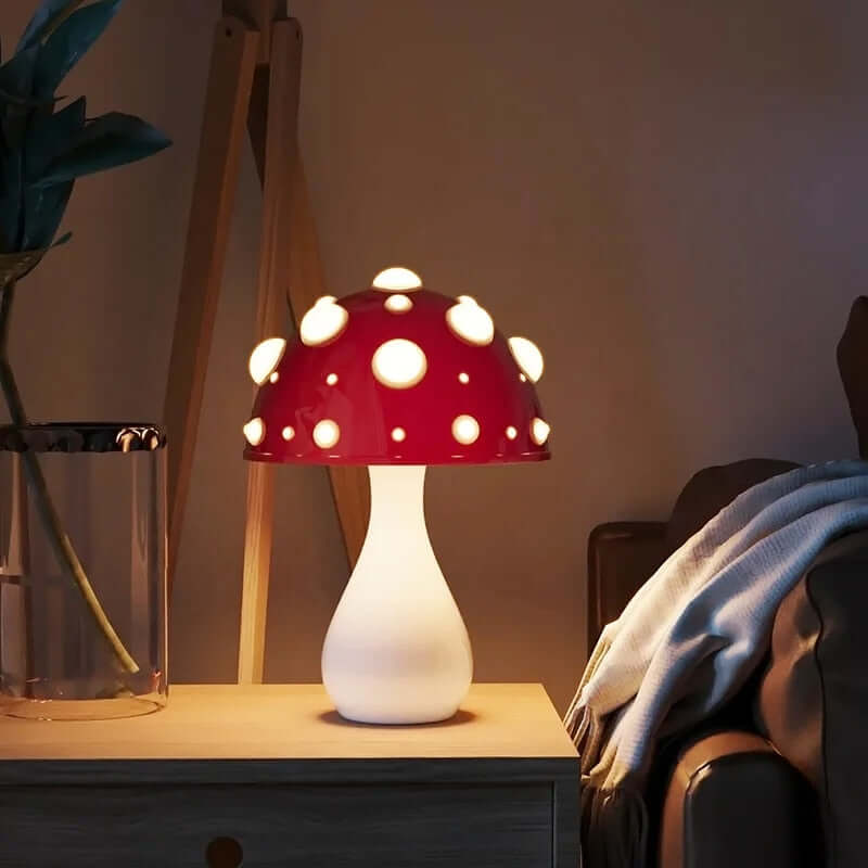 LED-bordlampe i svampedesign