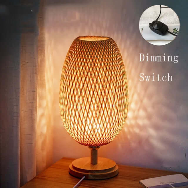 Vintage Bambus Bordlampe