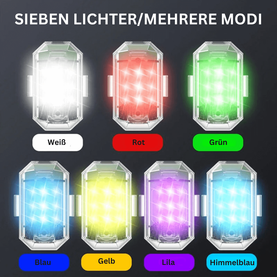 LED Lommelygte, 7 Farver, 7 Tilstande, Vandtæt