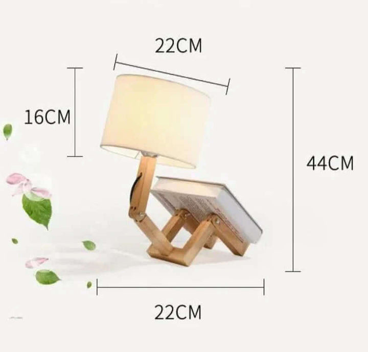 Træbordlampe med Bogholder - Fleksibel & Moderne
