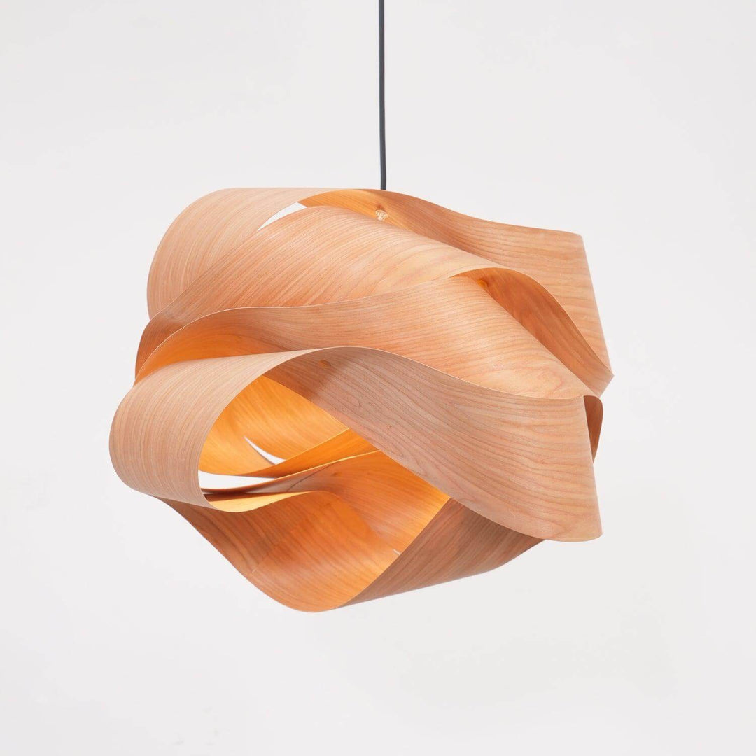 Moderne loft spisebordslampe i træ