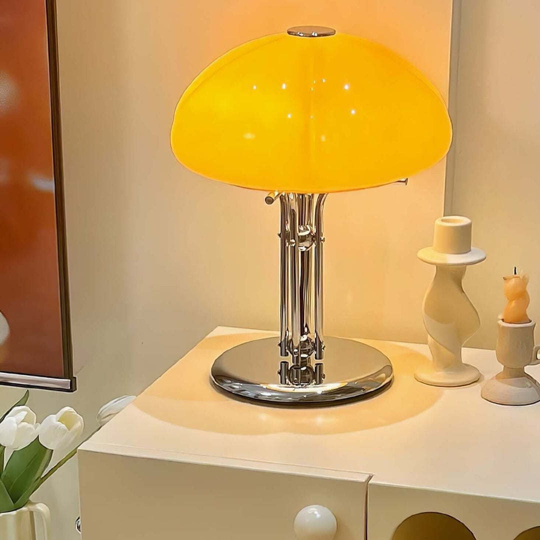 Svamp Design Bordlampe Glas Ravfarvet