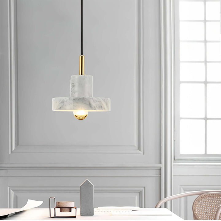 Marmor Pendellampe med Integreret LED-Lys