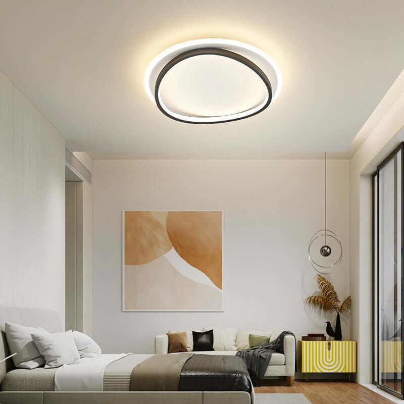 Minimalistisk LED loftlampe i sort-guld