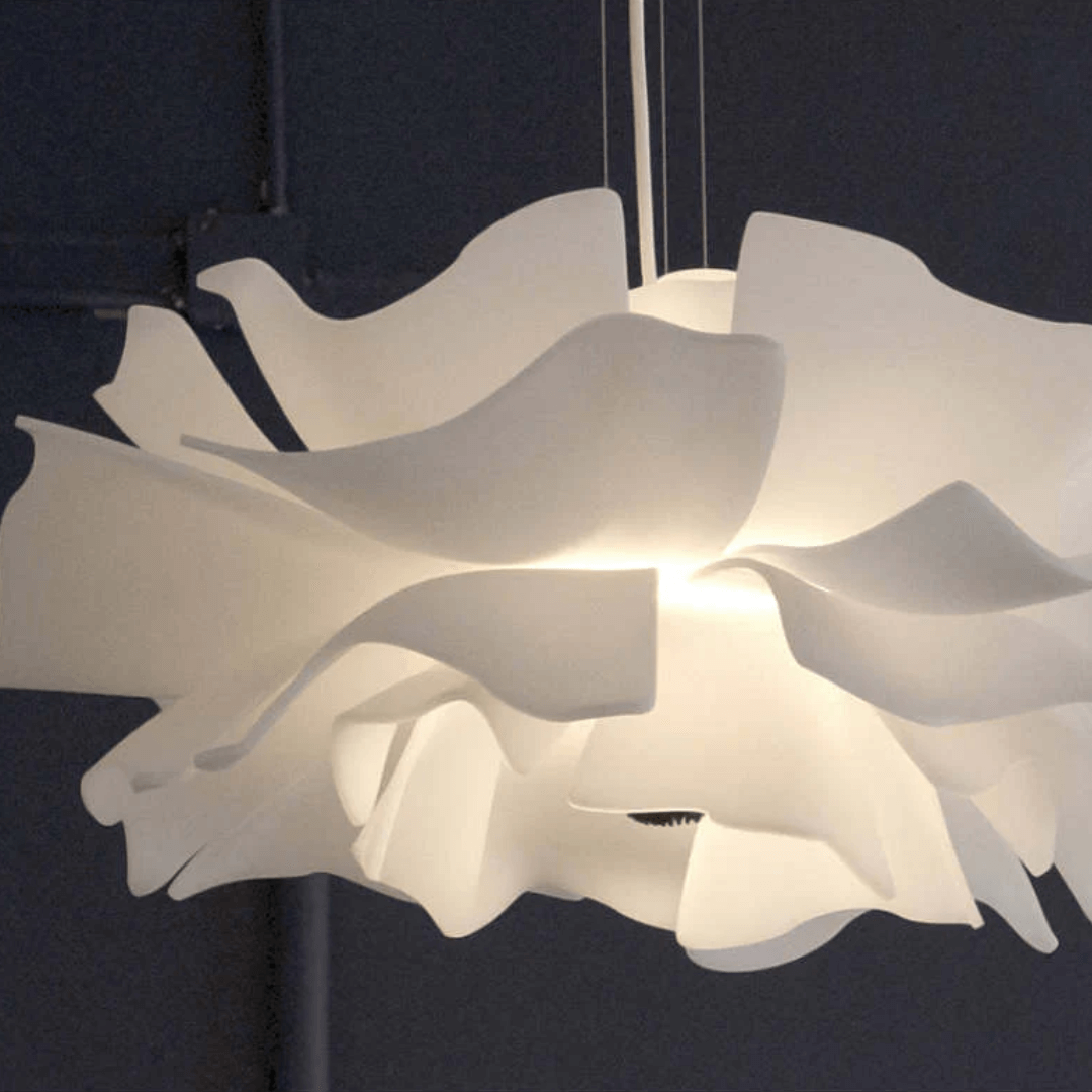 Moderne hvid blomster pendel i metal