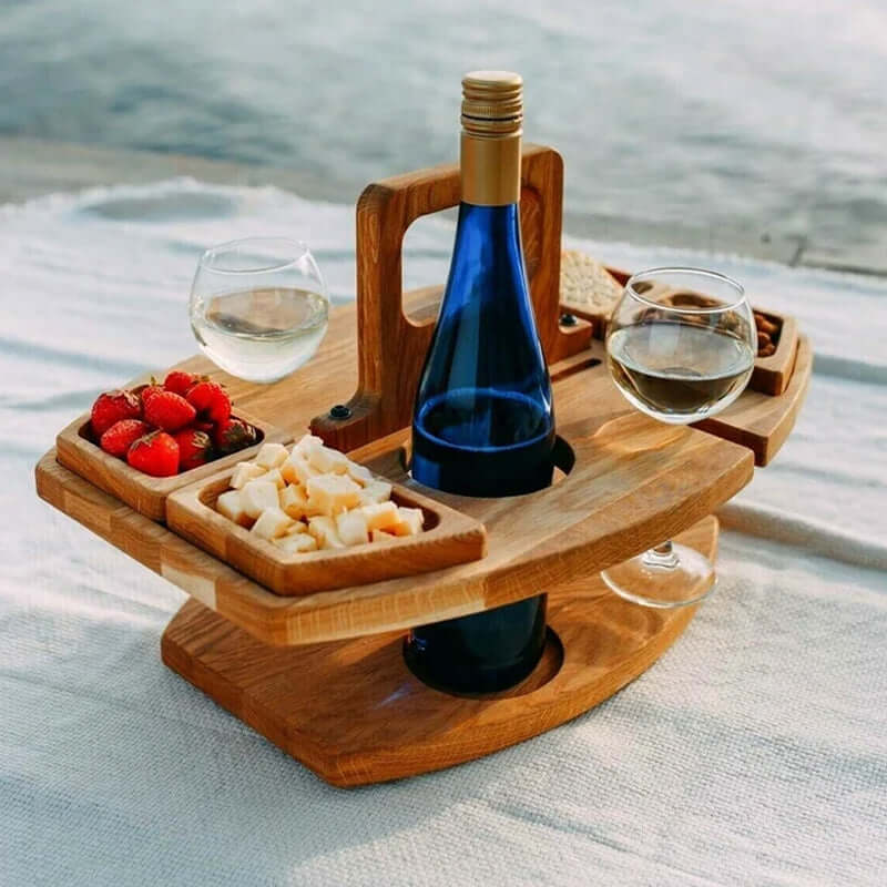 Bærbart Picnicbord med Vinglasholder