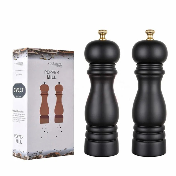 Elegant træ salt- og peberkværnsæt