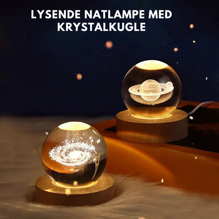 Smuk 3D krystalkugle med LED. Skab magisk stemning. Fantastisk gaveidé til hjemmet.