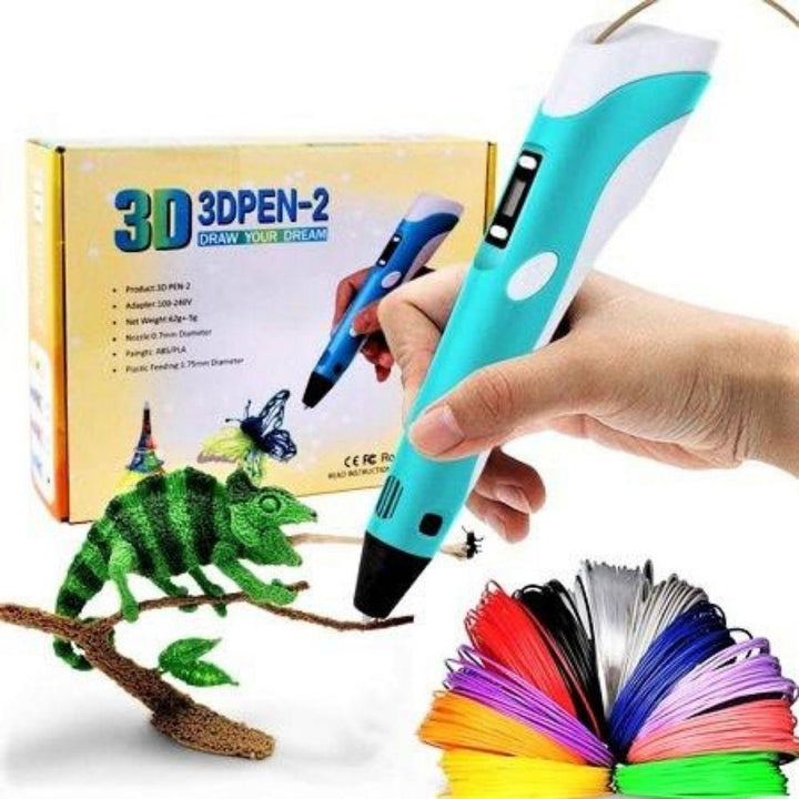 3D pen med ergonomisk design til at skabe unikke 3D kunstværker og figurer. Perfekt til kreative projekter.