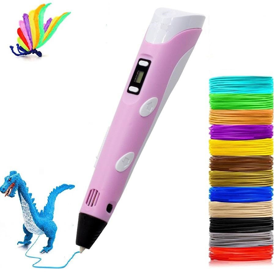 3D pen til børn og voksne. Oplev glæden ved 3D tegning og skab sjove figurer med denne kreative pen.