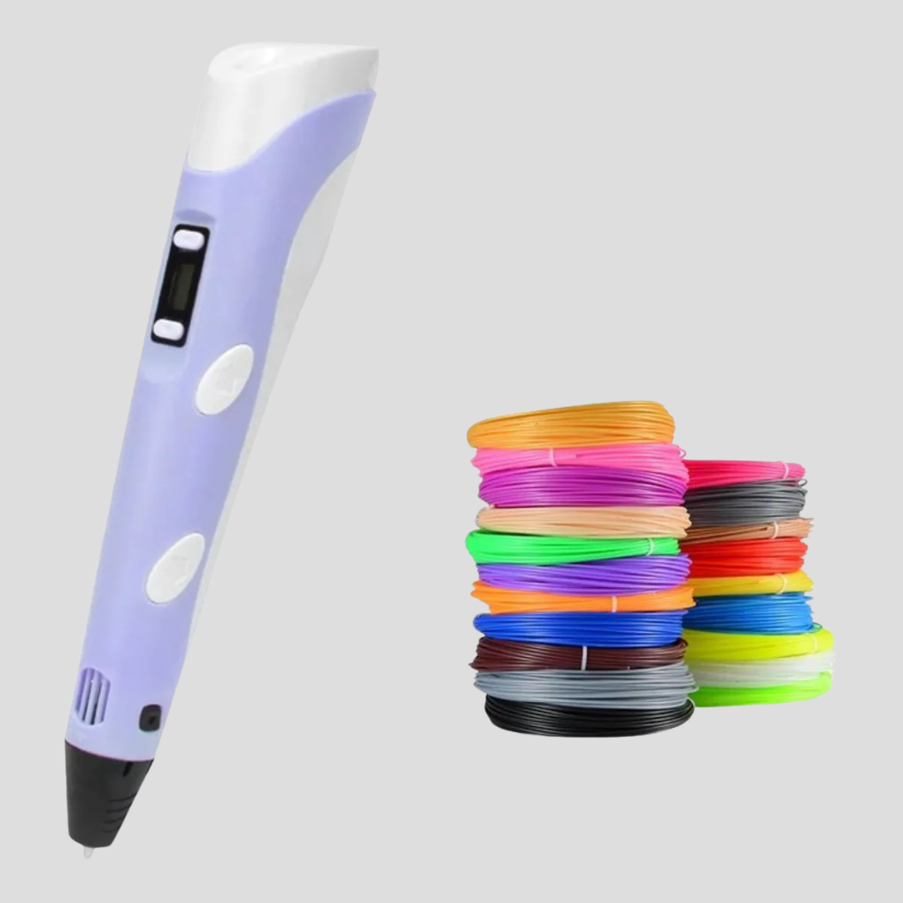 3D pen med PLA filament ekstruderer materiale for at bygge et tredimensionelt design. Nem modellering.