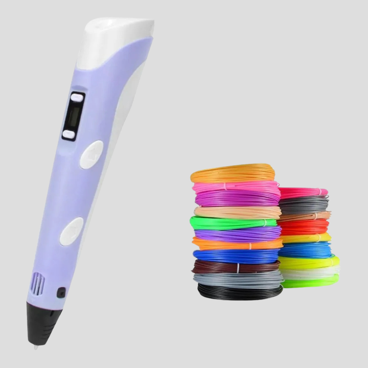 3D pen med PLA filament ekstruderer materiale for at bygge et tredimensionelt design. Nem modellering.
