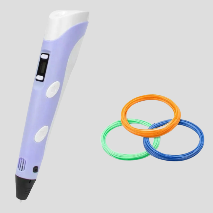 Nærbillede af 3D pen-mundstykke der varmer og ekstruderer ABS filament. Præcision til 3D tegning.