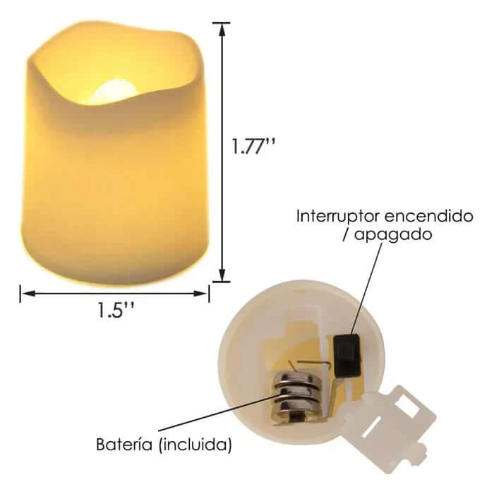 24-pak LED flammeløse stearinlys, varmhvid