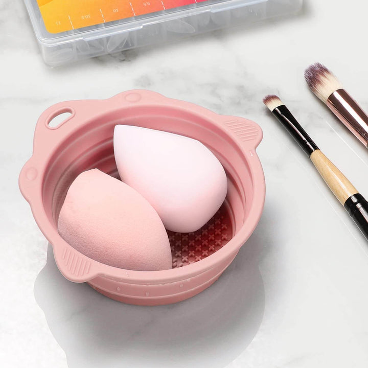 Sammenfoldelig Skåle til Rengøring af Makeupbørster