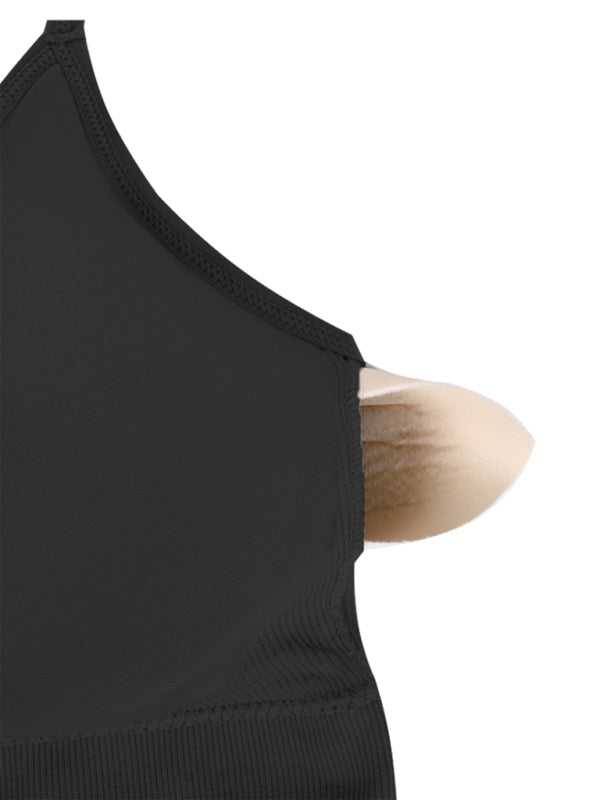 3-pak polstret sports-bh til kvinder, crisscross design, sømløs, til yoga og fitness, alsidige farver