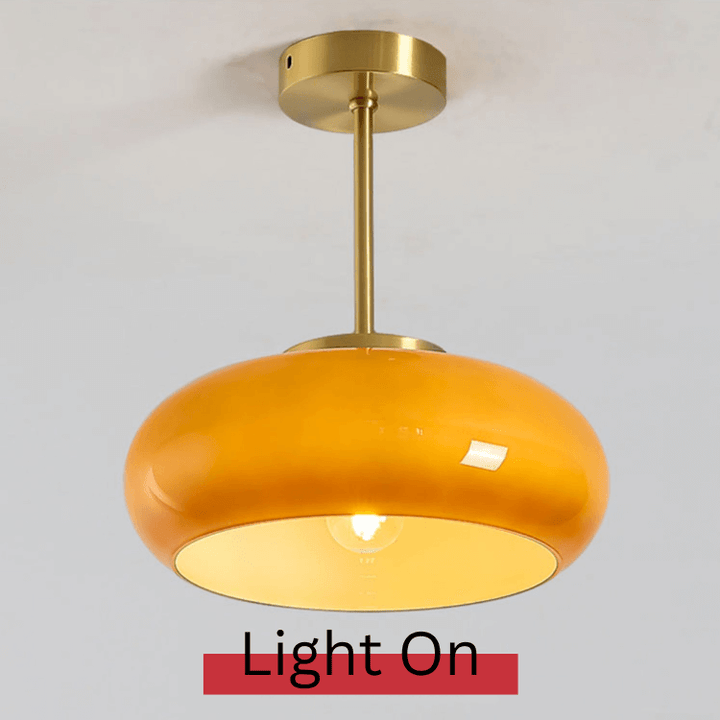 Vintage loft loftlampe med orange glasskærm